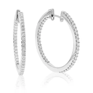 1 cttw Inside Out Lab Grown Diamond Hoop Earring Sterling Silver