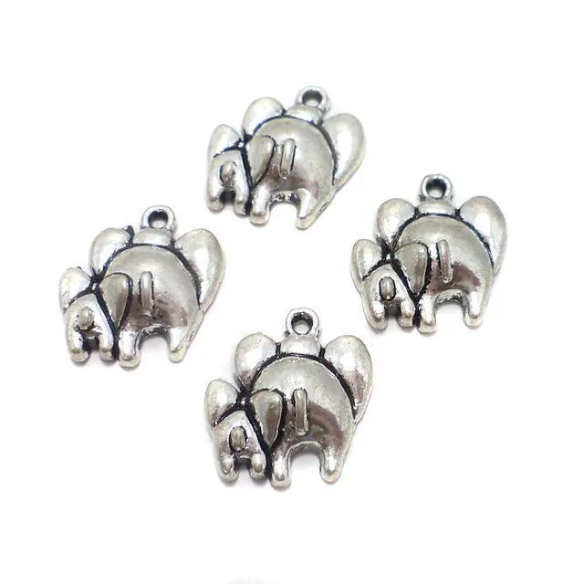 10 Pcs German Silver Pendants Charms 17x15 mm