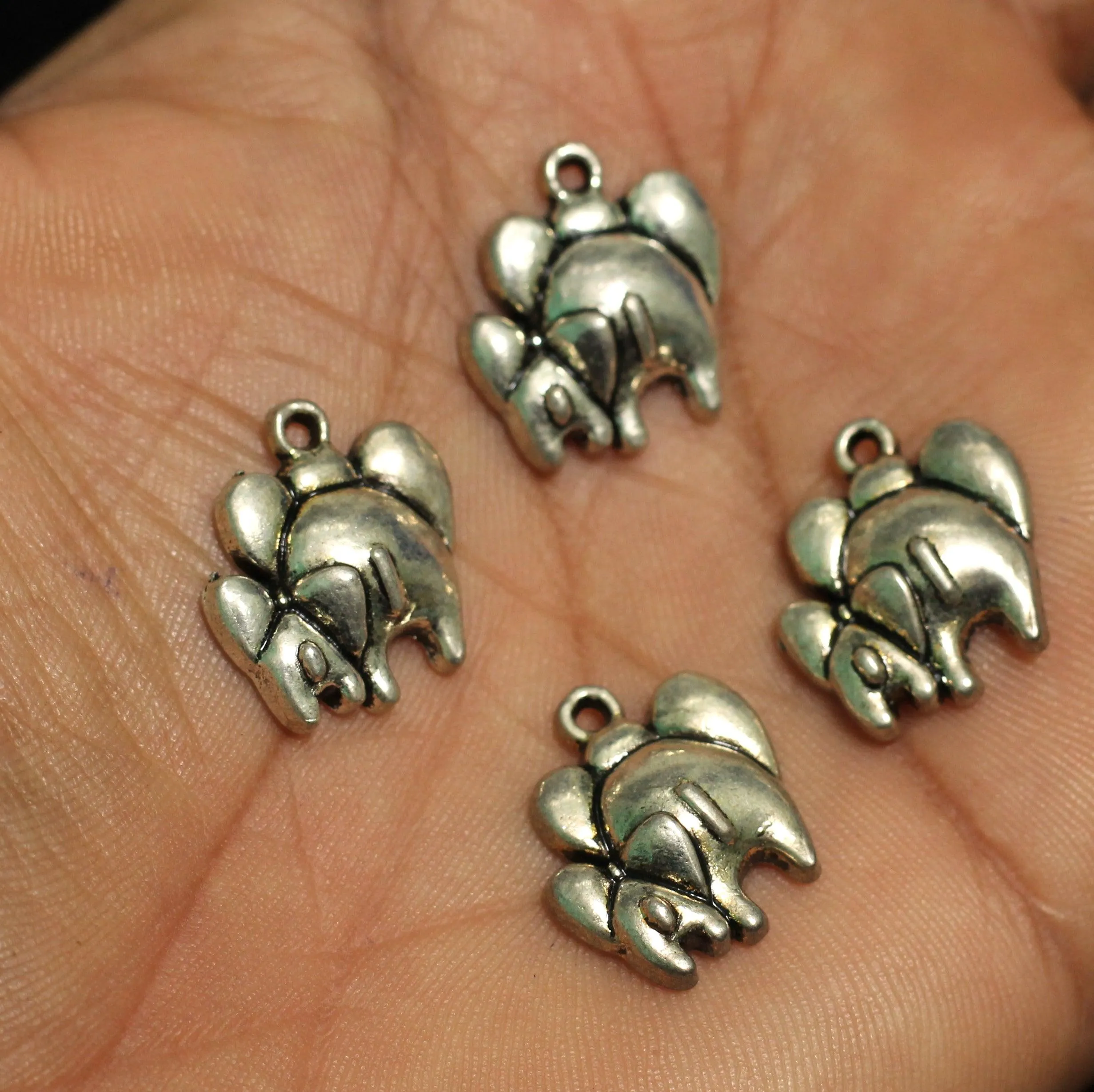 10 Pcs German Silver Pendants Charms 17x15 mm