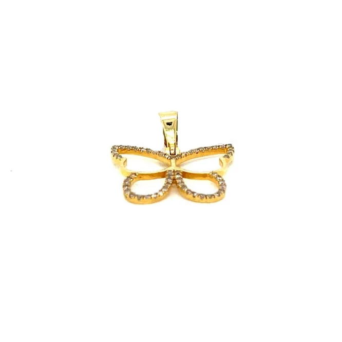 10k Gold Everyday .28ct of Natural Diamonds Butterfly Pendant  - SP24743A