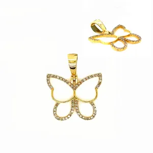 10k Gold Everyday .28ct of Natural Diamonds Butterfly Pendant  - SP24743A