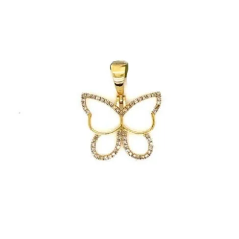 10k Gold Everyday .28ct of Natural Diamonds Butterfly Pendant  - SP24743A