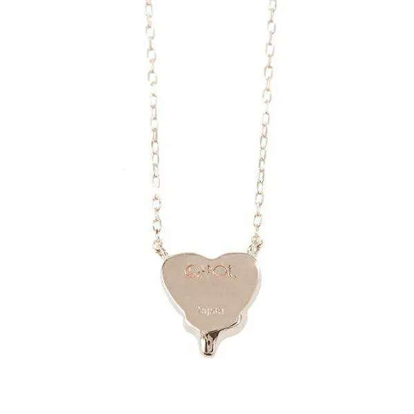 【10K Pink Gold】Melty Heart Necklace【Japan Jewelry】