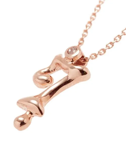 【10K Pink Gold】Melty Number 7 Necklace【Japan Jewelry】