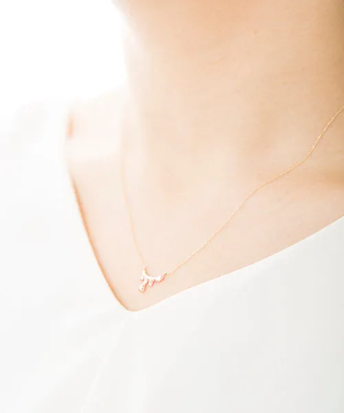【10K Pink Gold】Petit Melt Necklace【Japan Jewelry】