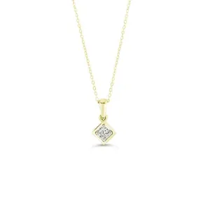 10K Yellow Gold (0.09ct) Diamond Solitaire Necklace