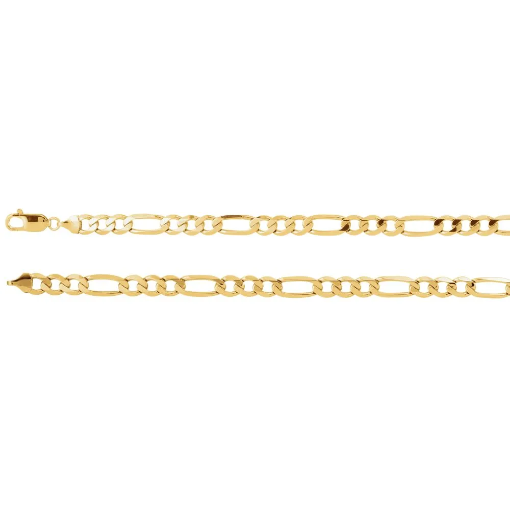 10k Yellow Gold 7mm Figaro 8" Chain