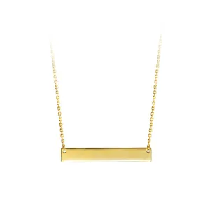 10K Yellow Gold Monogram Horizontal Bar Necklace