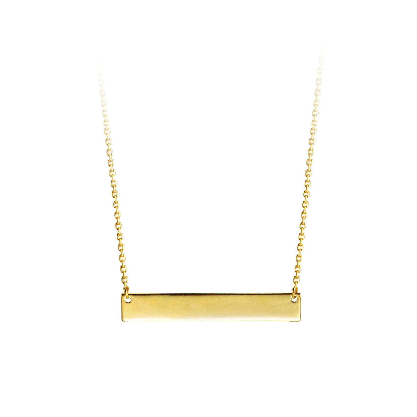 10K Yellow Gold Monogram Horizontal Bar Necklace