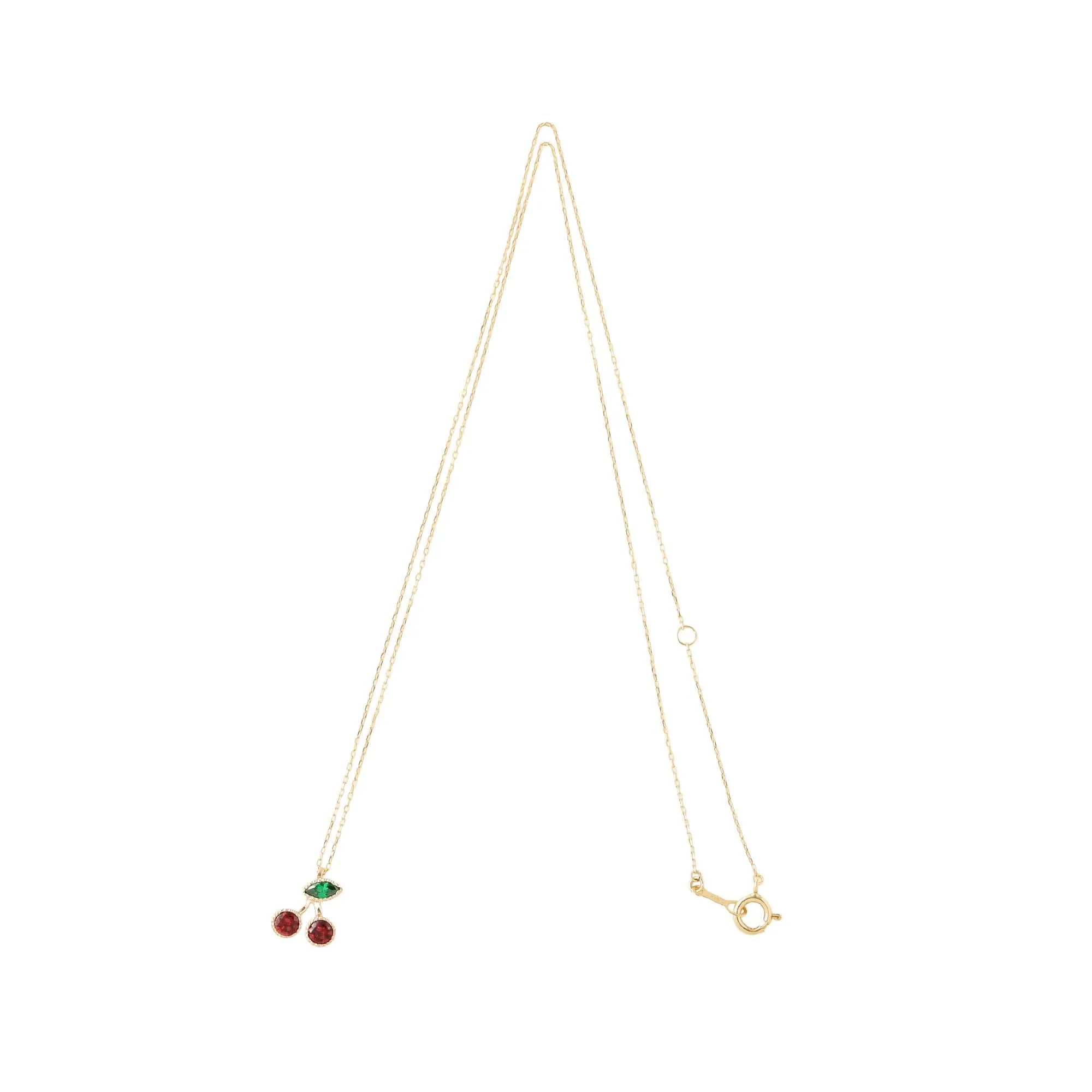 【10K Yellow Gold】Cherry Necklace【Japan Jewelry】