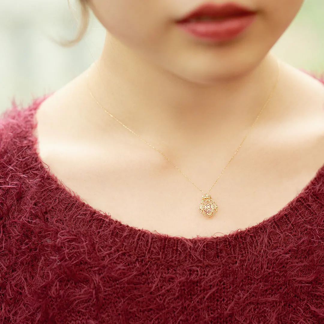 【10K Yellow Gold】Galette des Rois Necklace【Japan Jewelry】