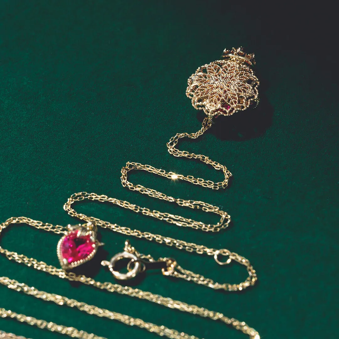 【10K Yellow Gold】Galette des Rois Necklace【Japan Jewelry】