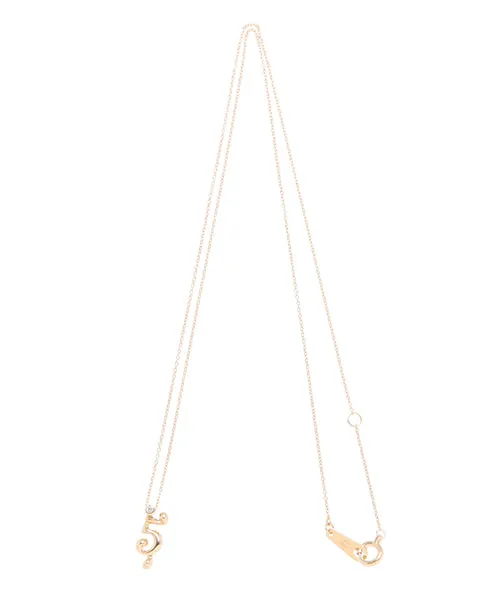 【10K Yellow Gold】Melty Number 5 Necklace【Japan Jewelry】