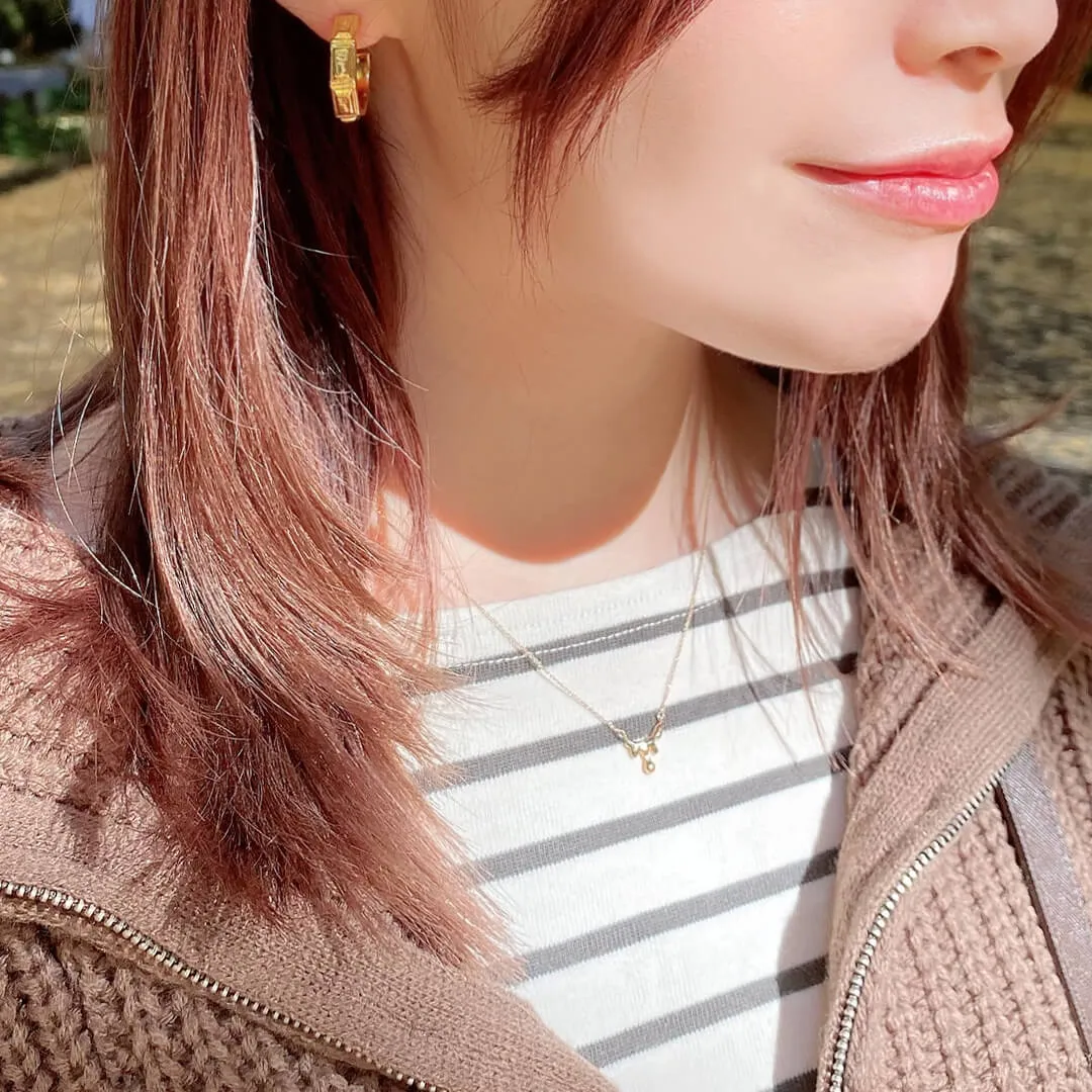 【10K Yellow Gold】Petit Melt Necklace【Japan Jewelry】