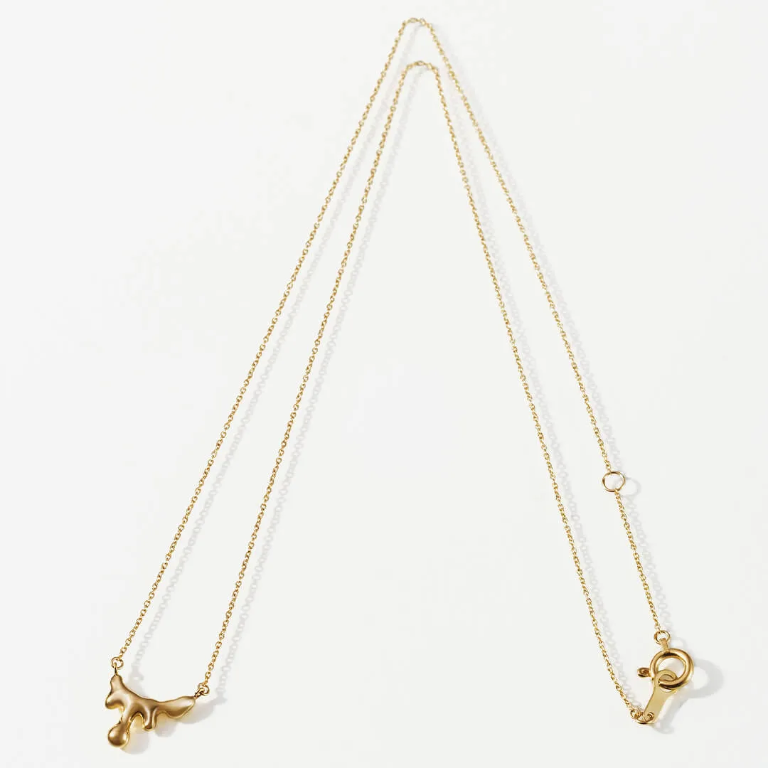 【10K Yellow Gold】Petit Melt Necklace【Japan Jewelry】