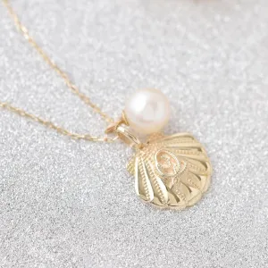 【10K Yellow Gold】Seashell Necklace【Japan Jewelry】
