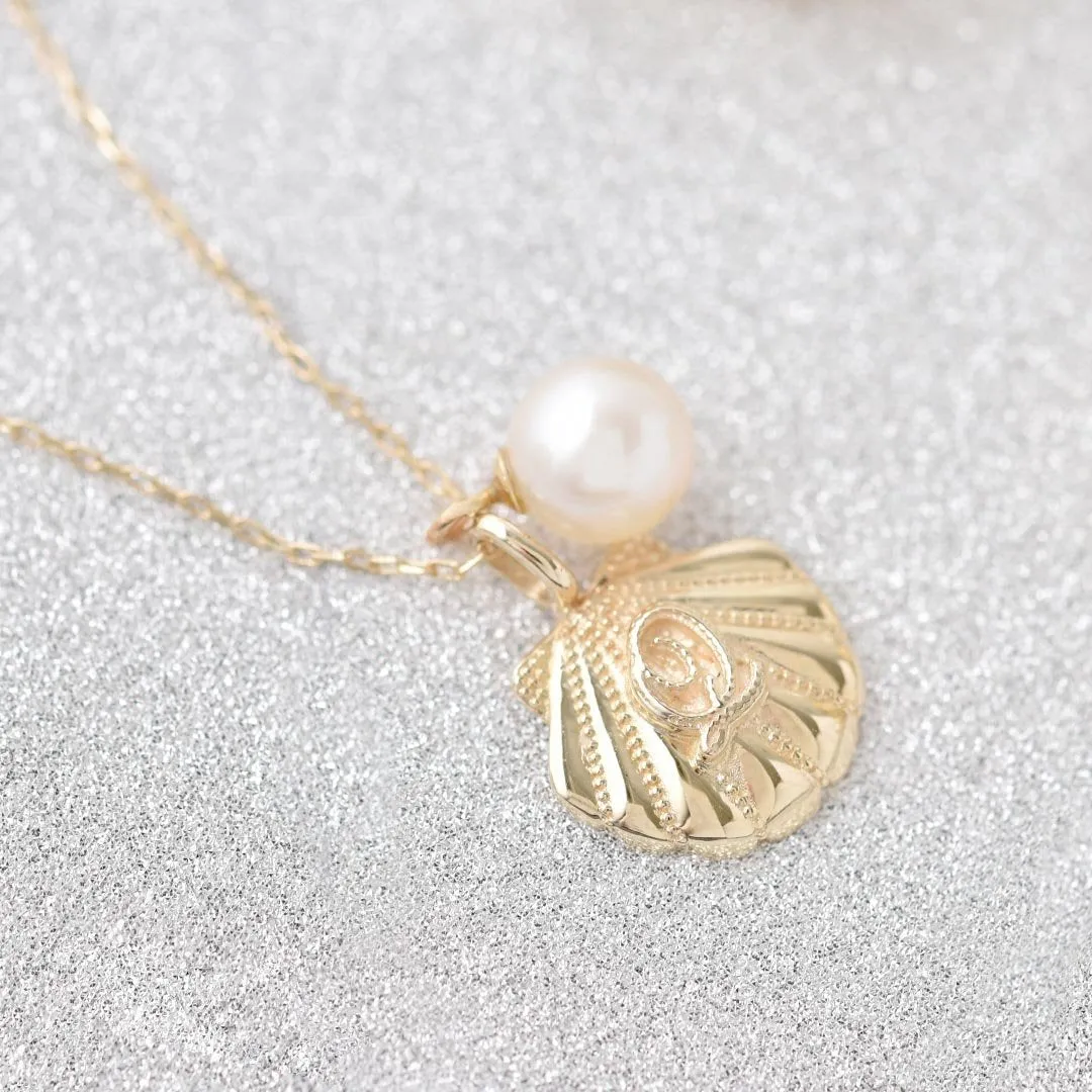 【10K Yellow Gold】Seashell Necklace【Japan Jewelry】