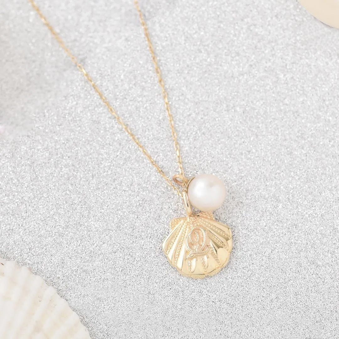【10K Yellow Gold】Seashell Necklace【Japan Jewelry】