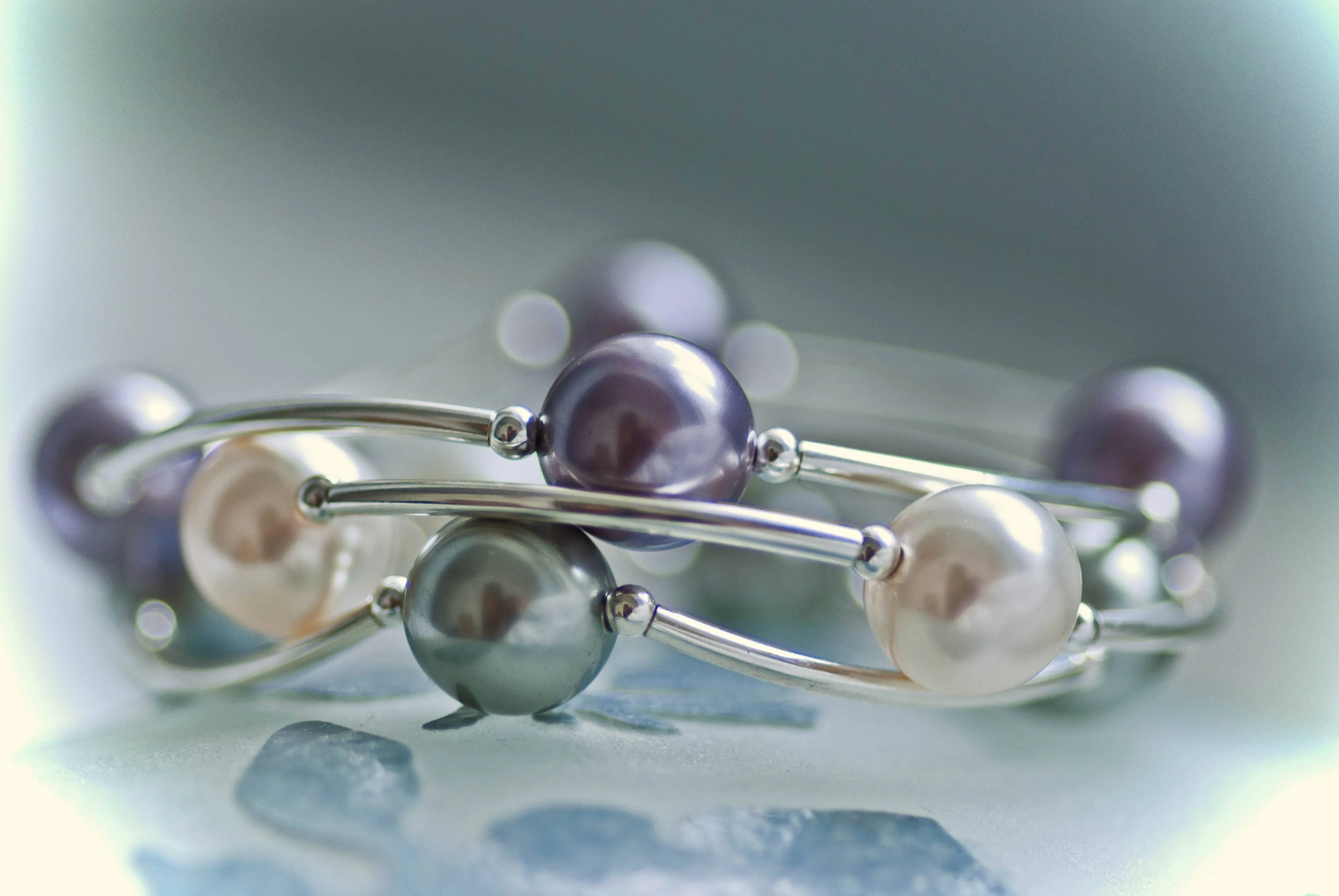 12mm Mauve Pearl Blessing Bracelet: L