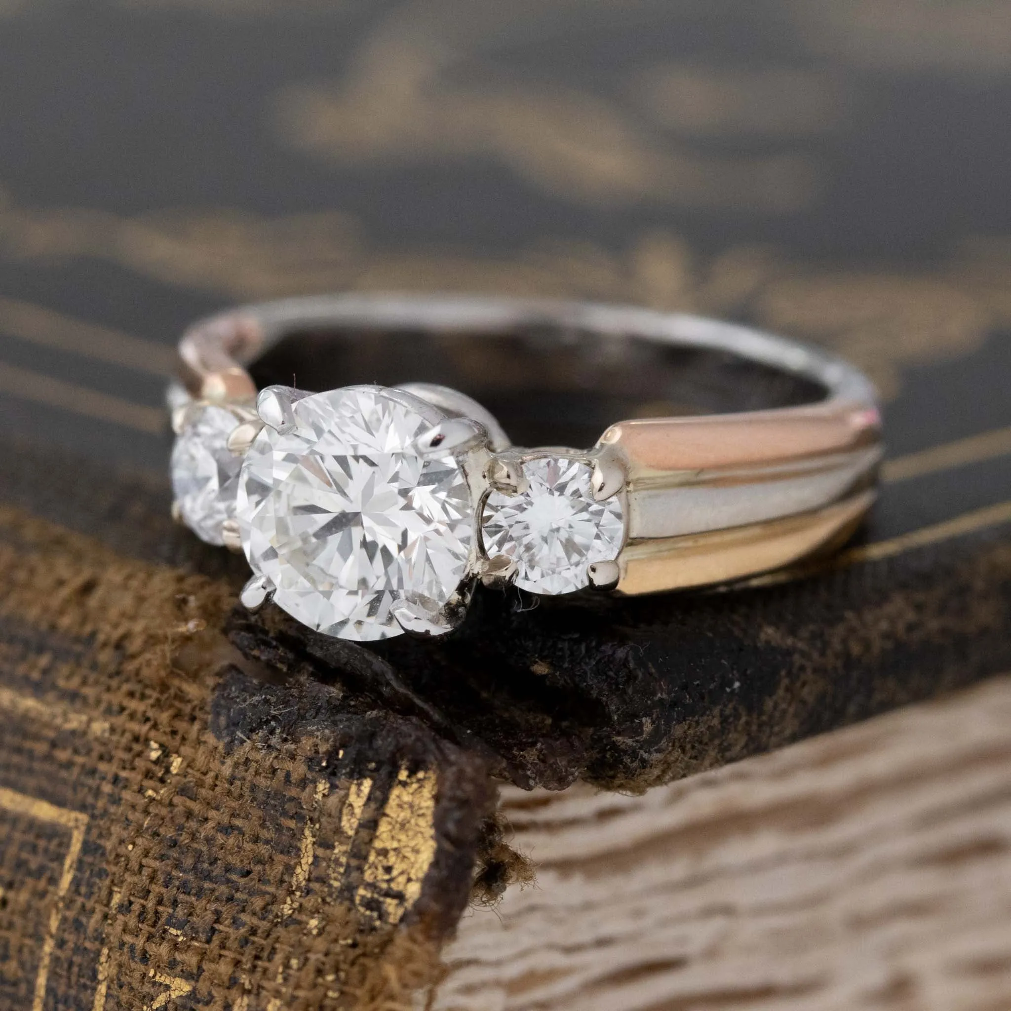 1.35ctw Round Brilliant Cut Vintage Trinity Ring by Cartier