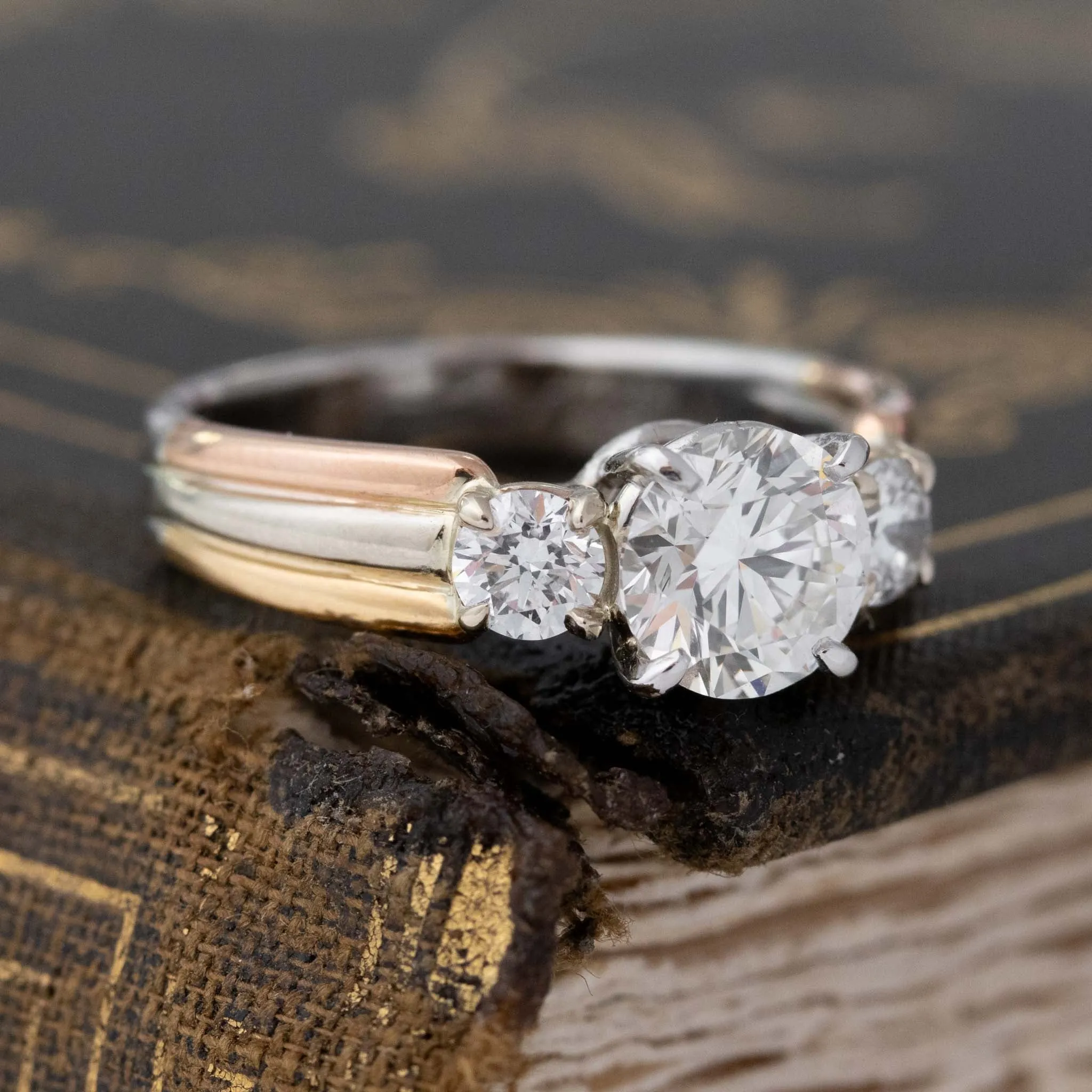 1.35ctw Round Brilliant Cut Vintage Trinity Ring by Cartier