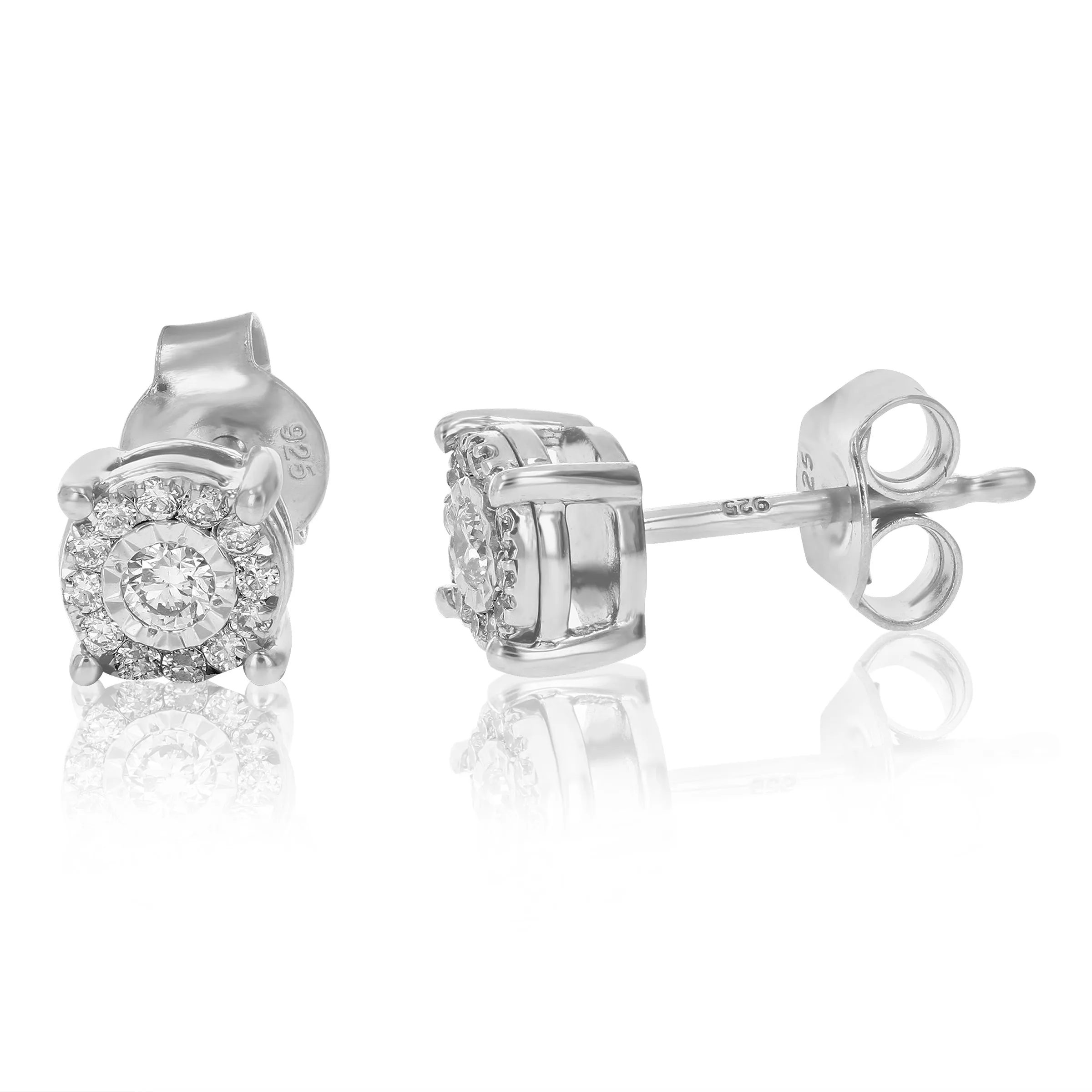 1/4 cttw Composite Diamond Stud Earrings in .925 Sterling Silver