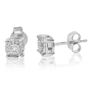 1/4 cttw Composite Diamond Stud Earrings in .925 Sterling Silver