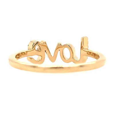 14K Diamond 'love' Ring Yellow Gold