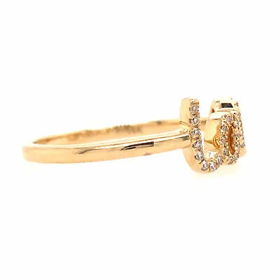 14K Diamond 'love' Ring Yellow Gold