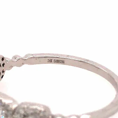 14K Diamond Square Cluster Band White Gold