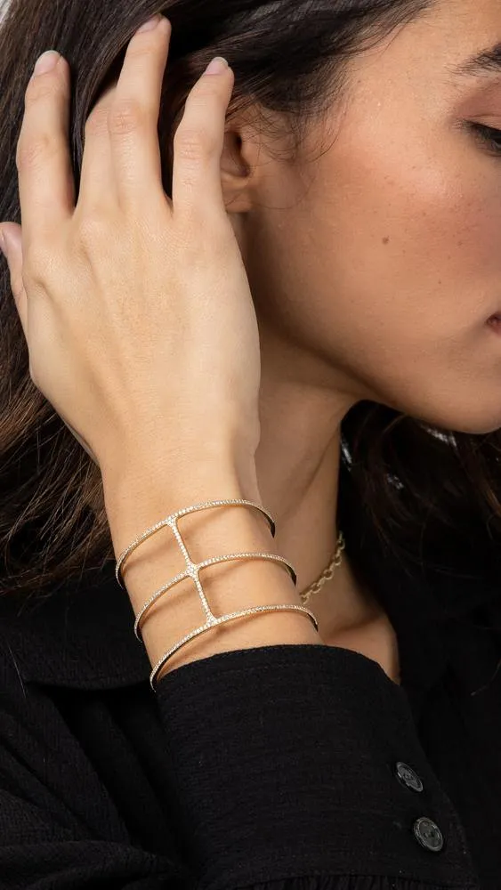 14k Gold and Diamond Cuff