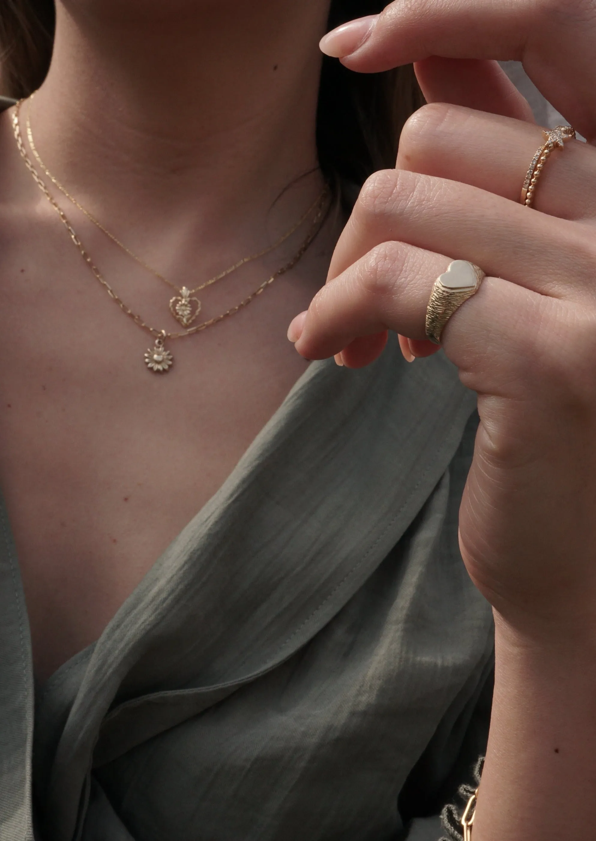 14k Gold Heart Zebra Pinky