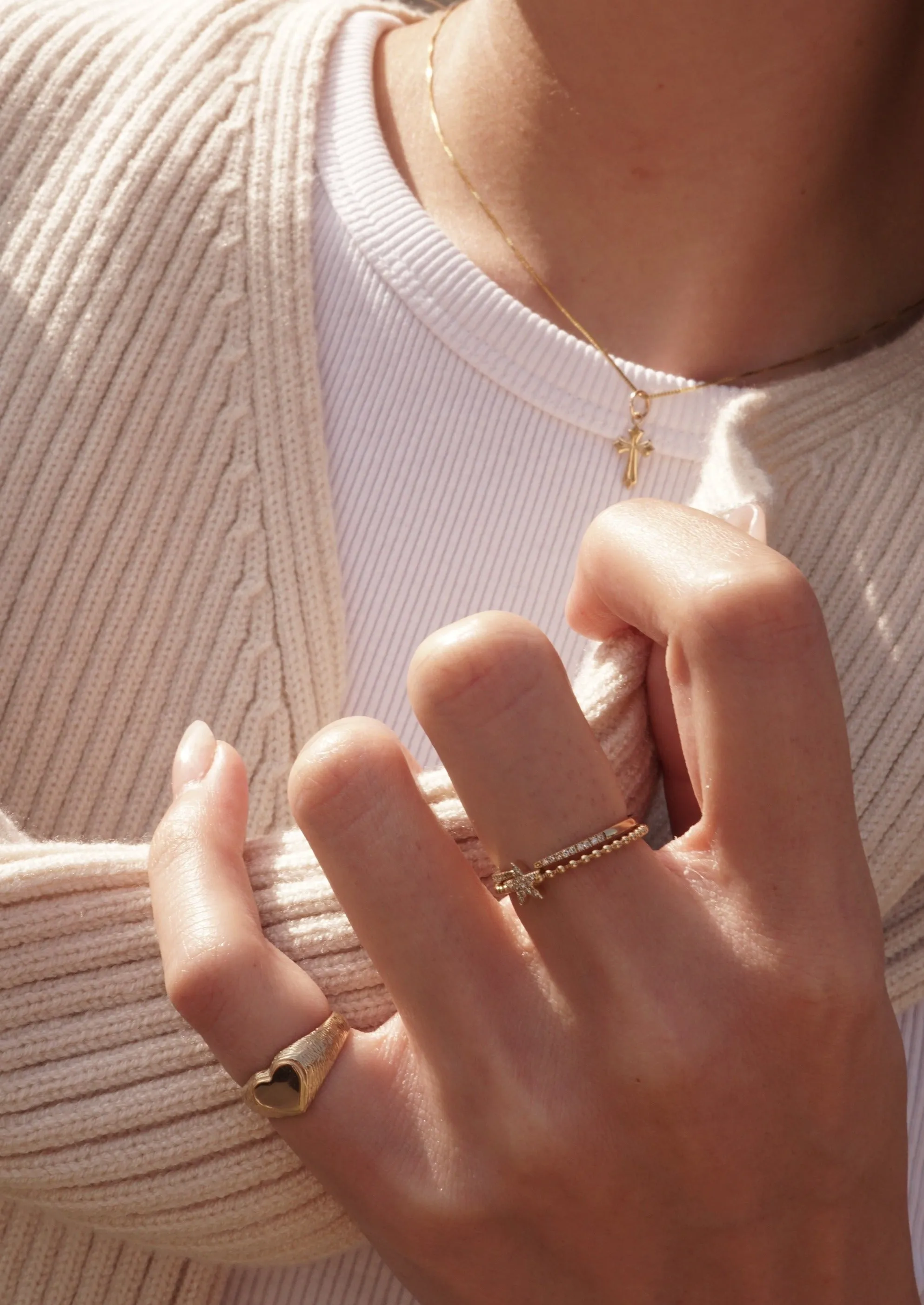 14k Gold Heart Zebra Pinky