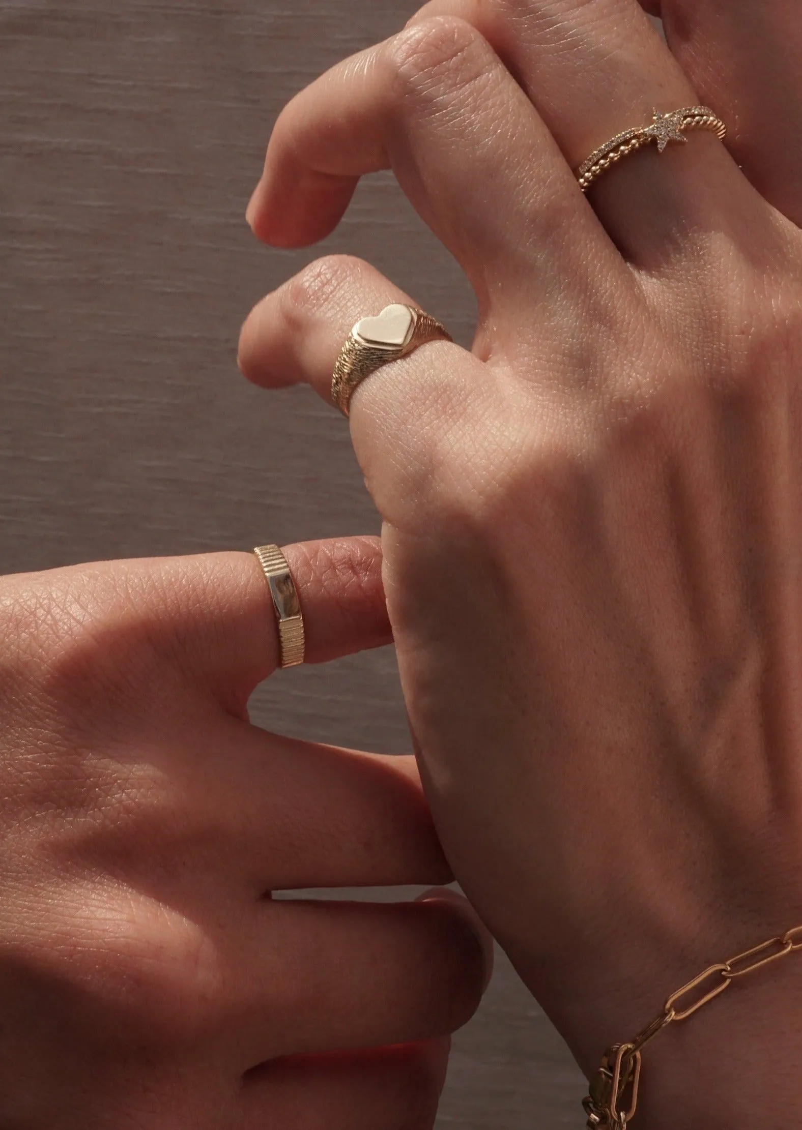 14k Gold Heart Zebra Pinky