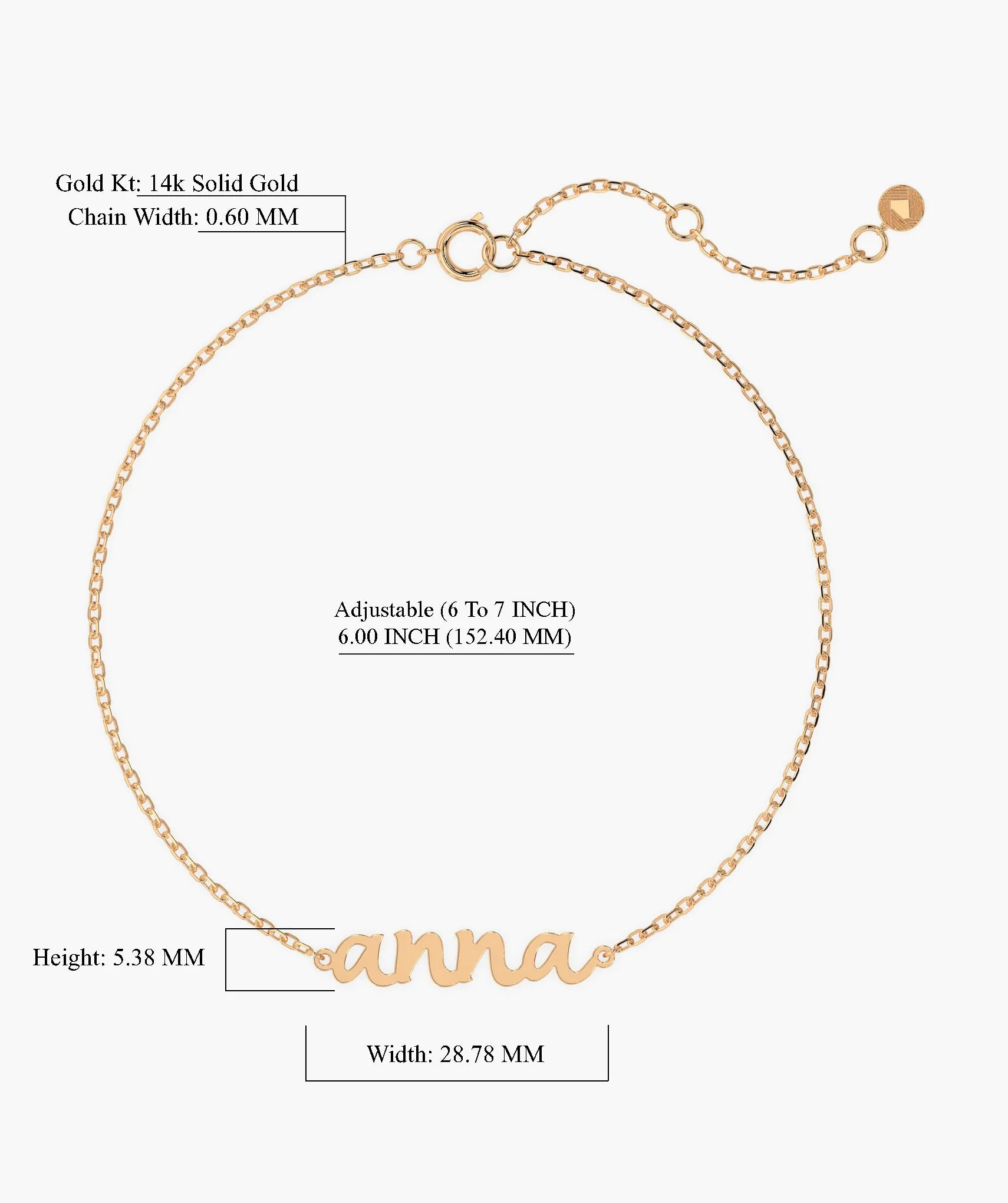 14K Gold Personalized Bracelet