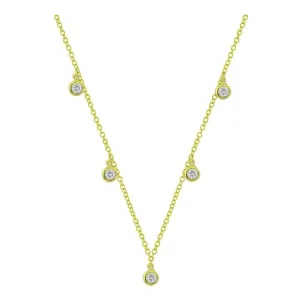 14k Gold Round Diamond Dangle Necklace (0.25.ct.tw)
