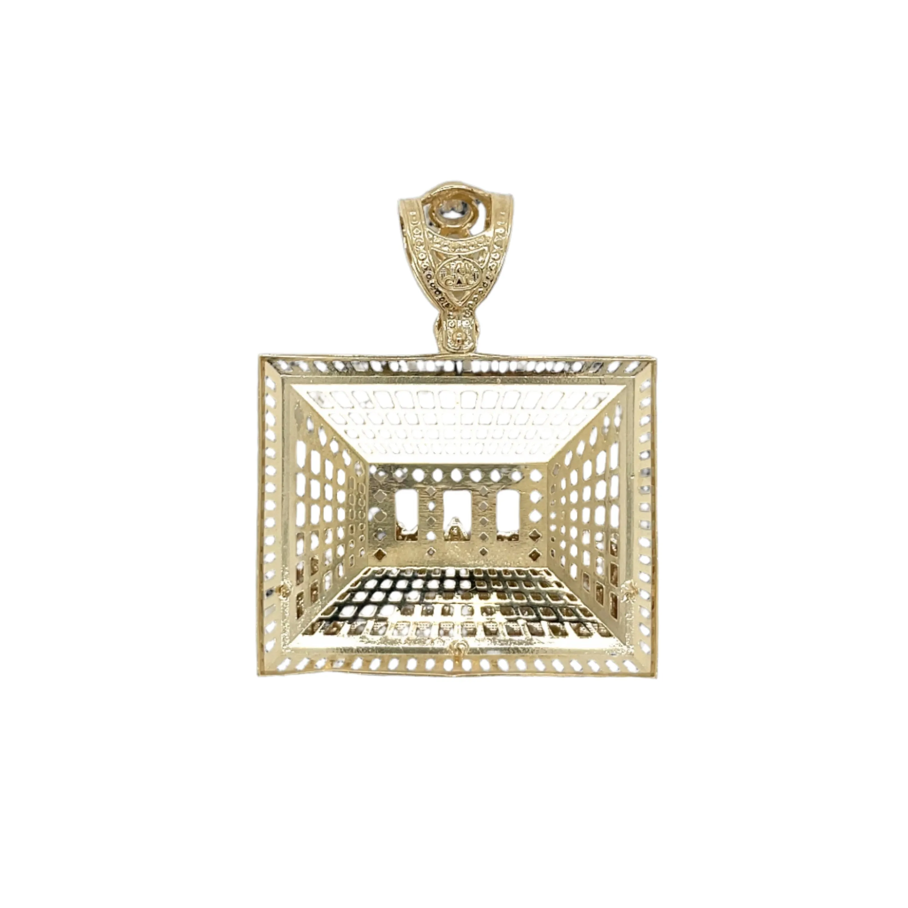 14K Gold The Last Supper Penda Cubic Zirconia "Santa Cena" Pendant Charm