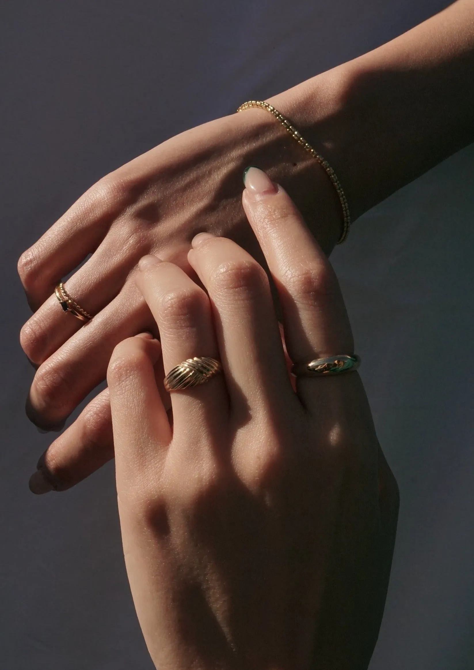 14k Gold Vintage Style Domed Ring