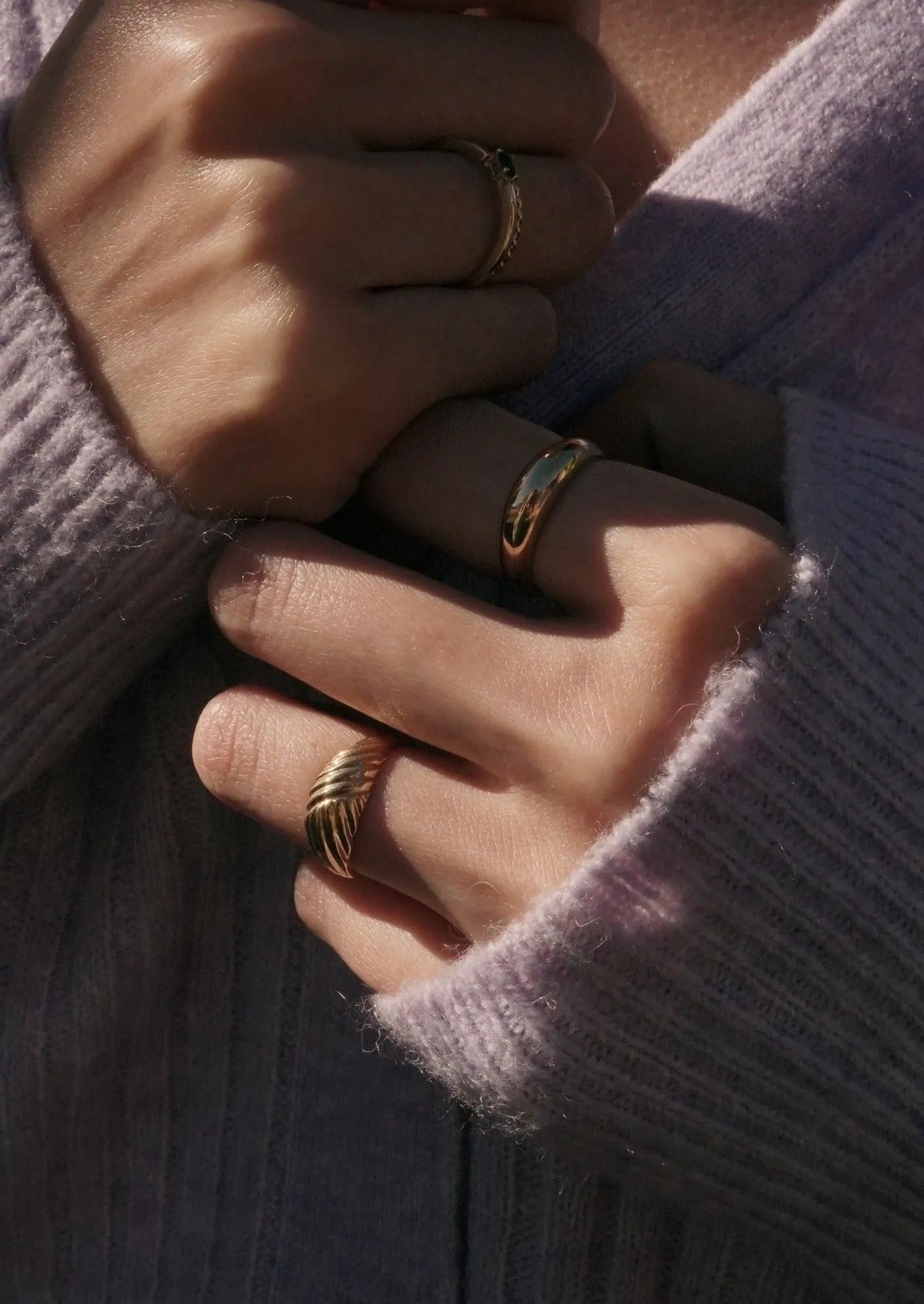 14k Gold Vintage Style Domed Ring