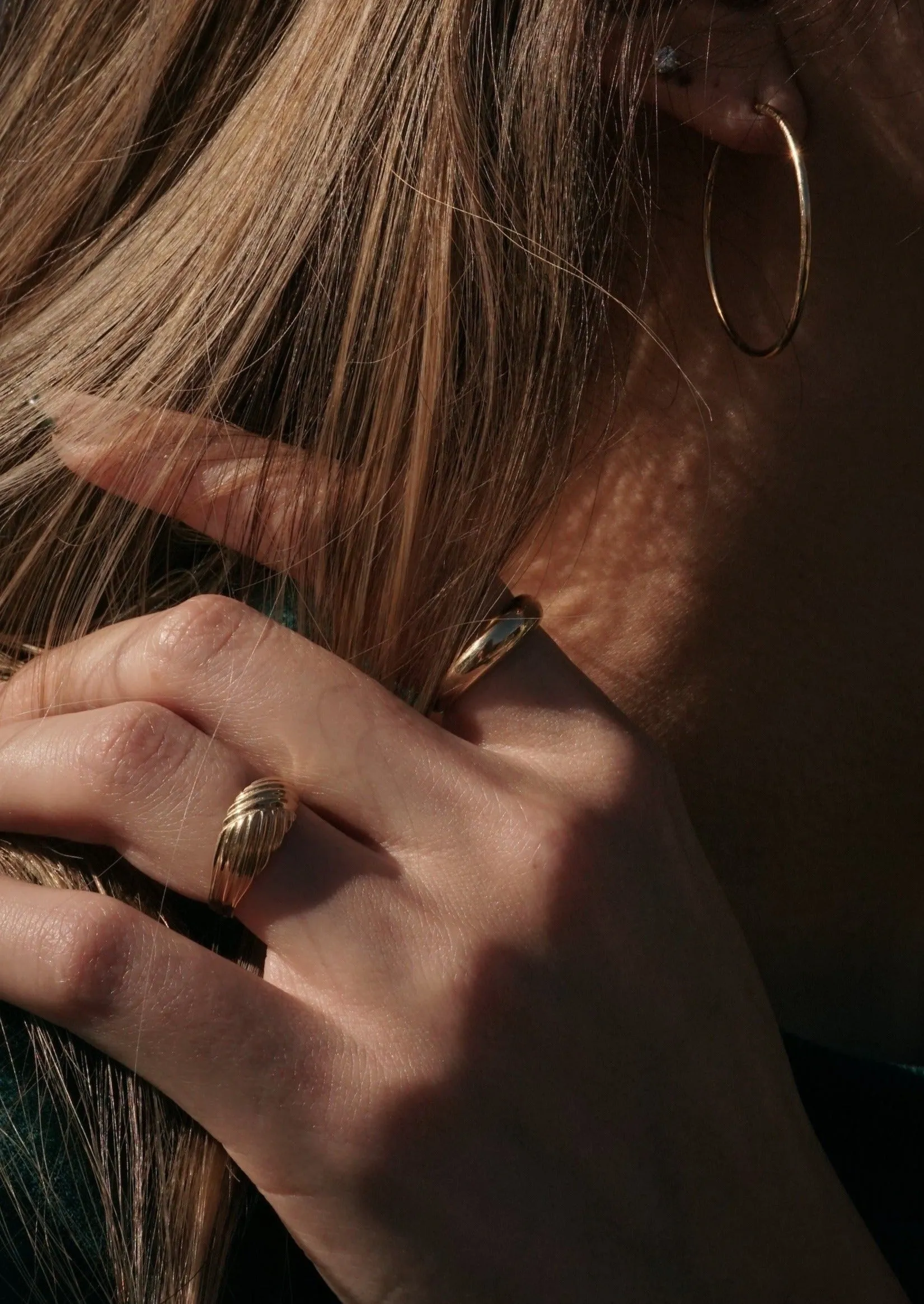 14k Gold Vintage Style Domed Ring