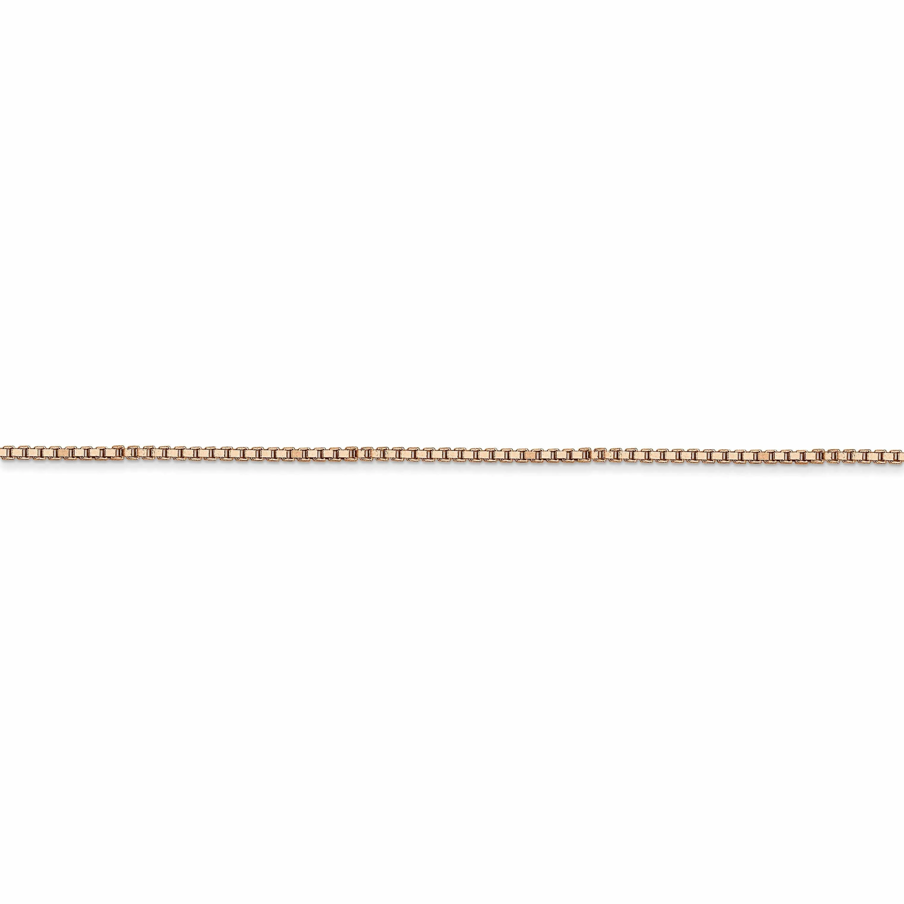 14k Rose Gold Polished 1.00mm Box Link Chain