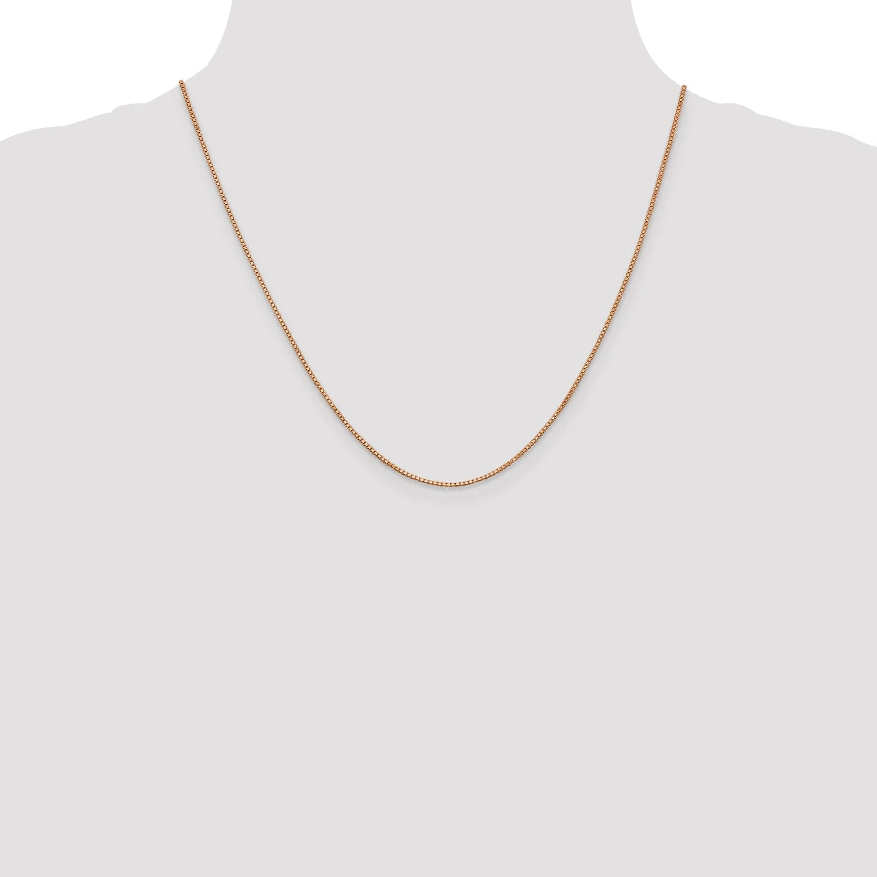 14k Rose Gold Polished 1.00mm Box Link Chain
