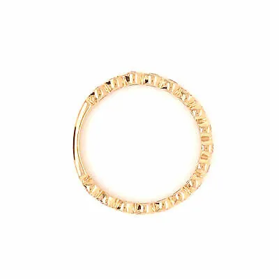 14K Round Diamond Miligrain Band Yellow Gold
