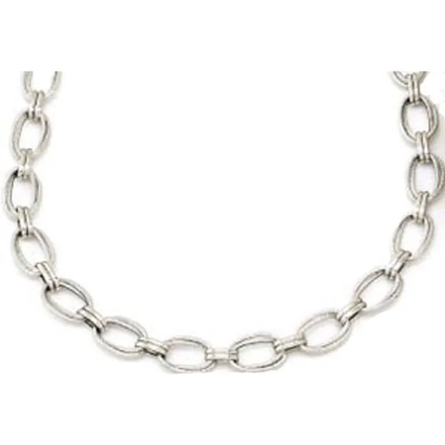 14k Solid Gold Oval Channel Necklace (12.0.gr.tw)