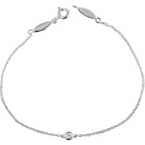 14k White Gold .08 CT Diamond Bracelet