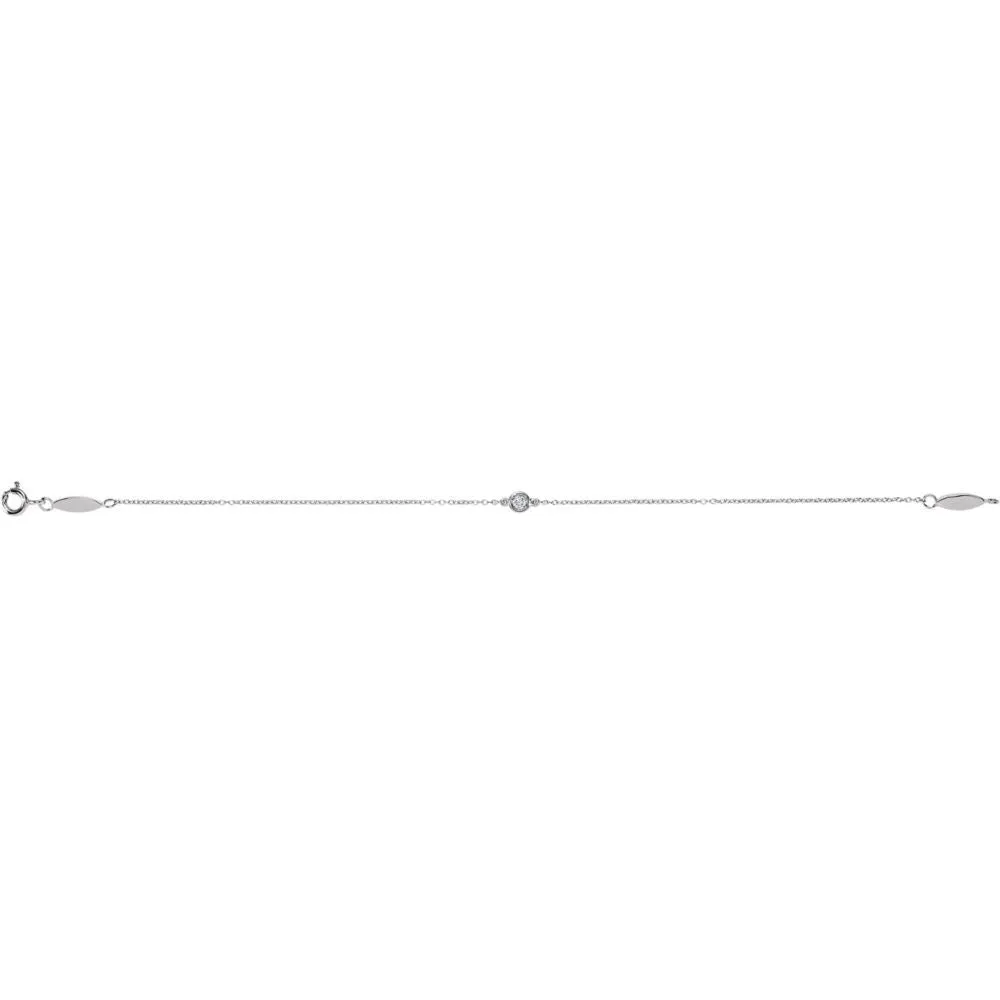 14k White Gold .08 CT Diamond Bracelet