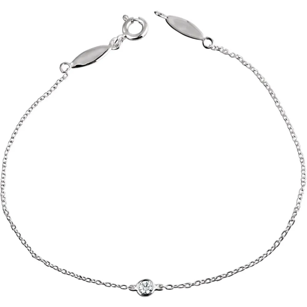 14k White Gold .08 CT Diamond Bracelet