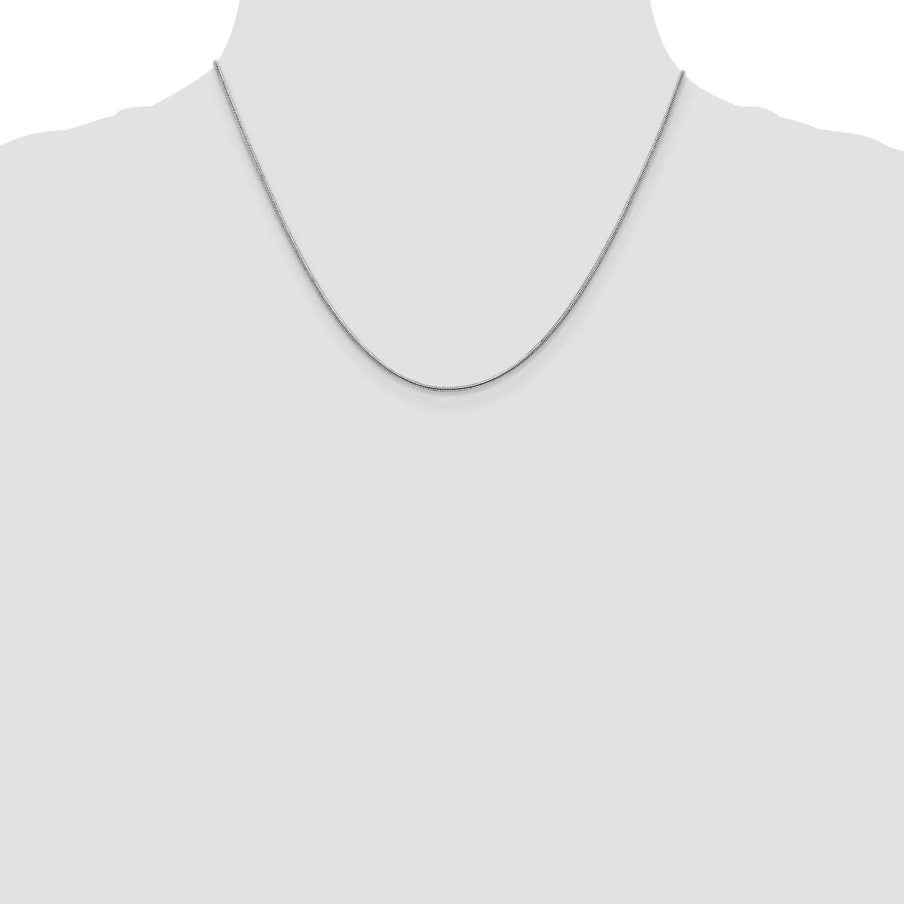 14K White Gold 1 mm Snake Chain