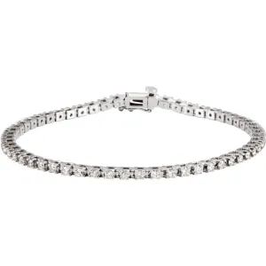 14k White Gold 2 CTW Diamond Line 7.25" Bracelet