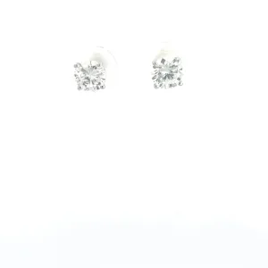 14k White Gold 3.07ct G SI2 Round Diamond Stud Earrings